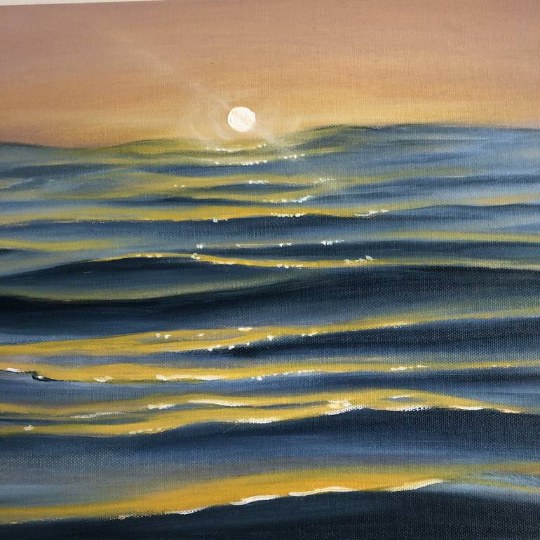 Original Impressionism Beach Painting by Eva Volf