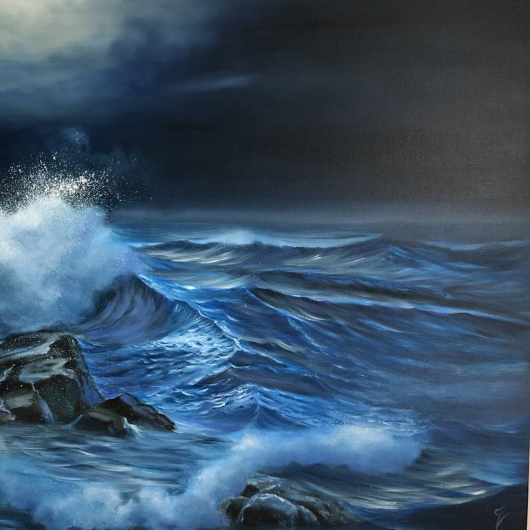 Original Realism Seascape Painting by Eva Volf