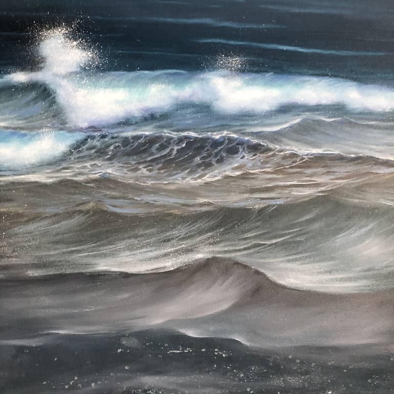 Original Fine Art Seascape Painting by Eva Volf