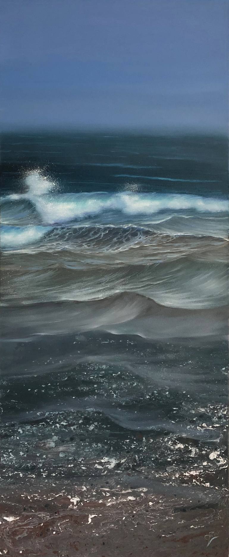 Original Fine Art Seascape Painting by Eva Volf