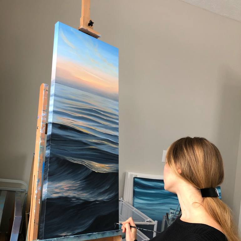 Original Photorealism Water Painting by Eva Volf