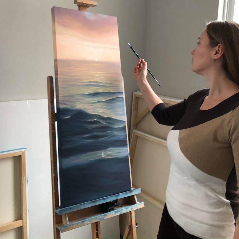 Original Realism Seascape Painting by Eva Volf