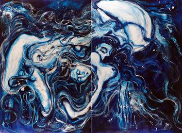 Original Abstract Water Paintings by Alejandro Viana