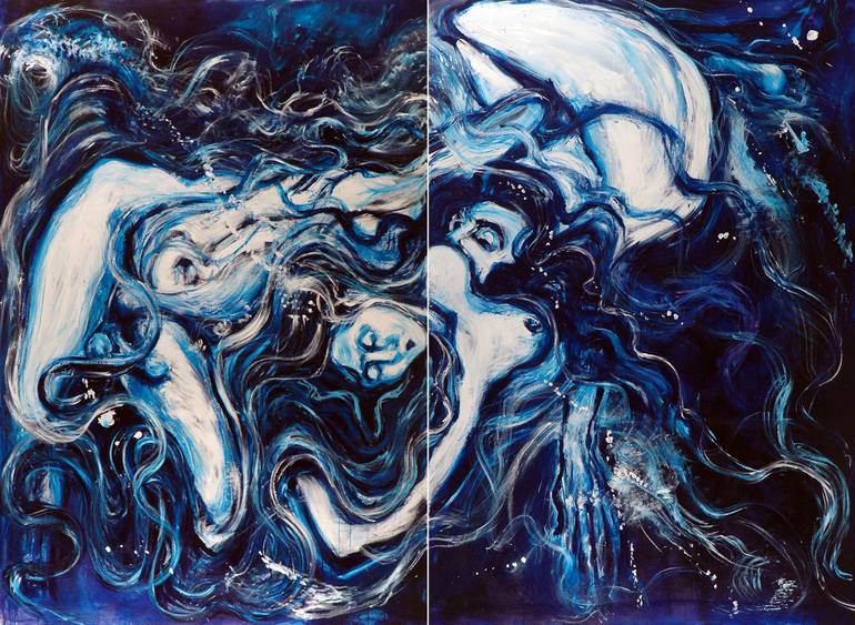 Original Abstract Water Painting by Alejandro Viana