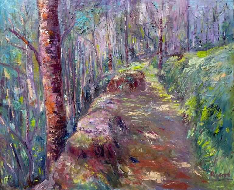 Original Expressionism Landscape Painting by Anibal Riverol