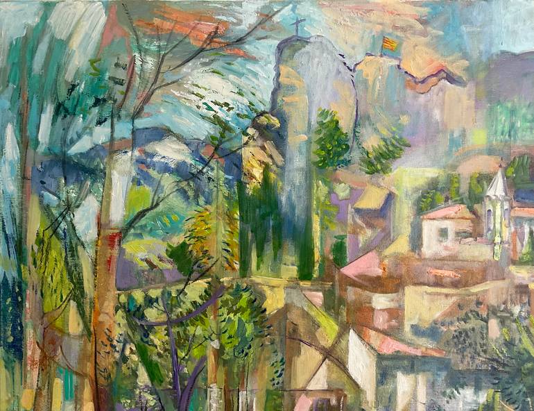 Original Abstract Expressionism Landscape Painting by Anibal Riverol