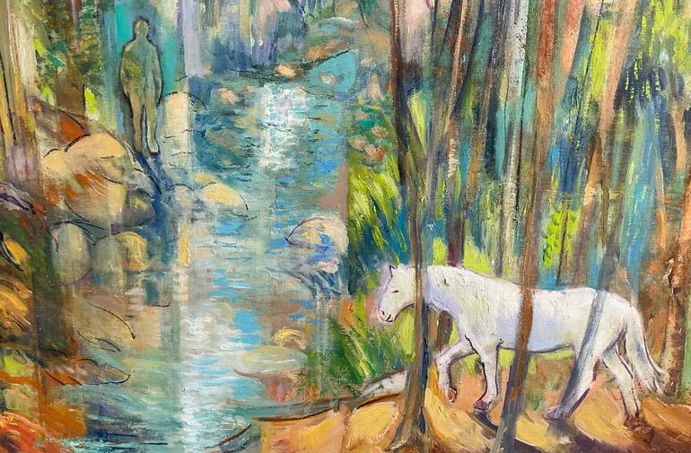 Original Abstract Expressionism Landscape Painting by Anibal Riverol