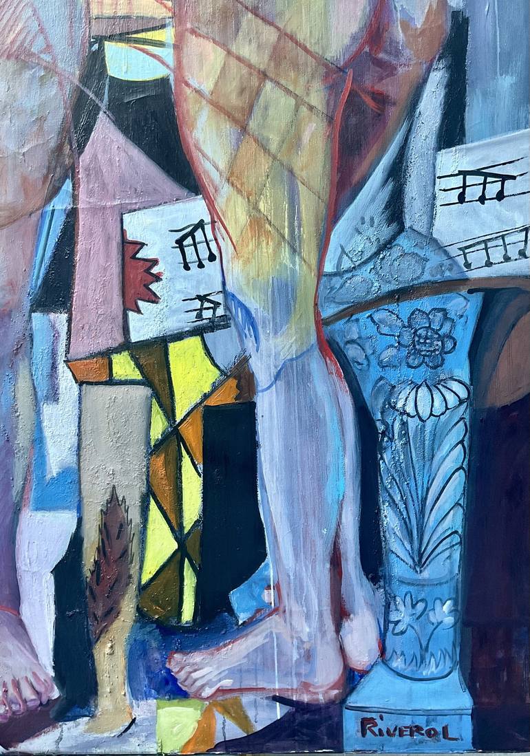 Original Cubism Women Painting by Anibal Riverol