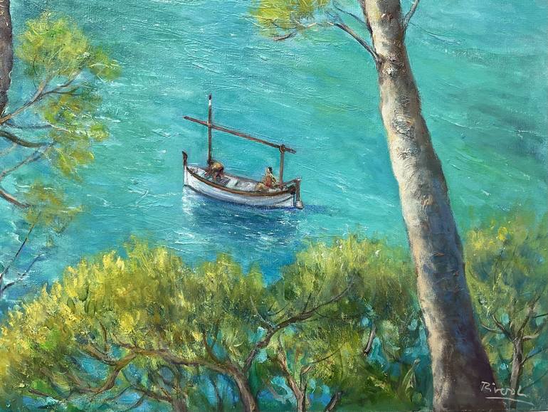 Original Impressionism Beach Painting by Anibal Riverol