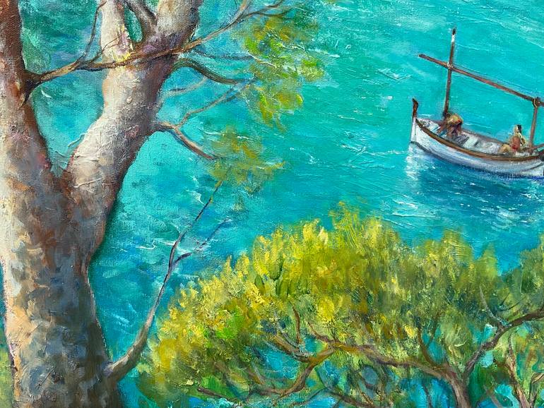 Original Impressionism Beach Painting by Anibal Riverol