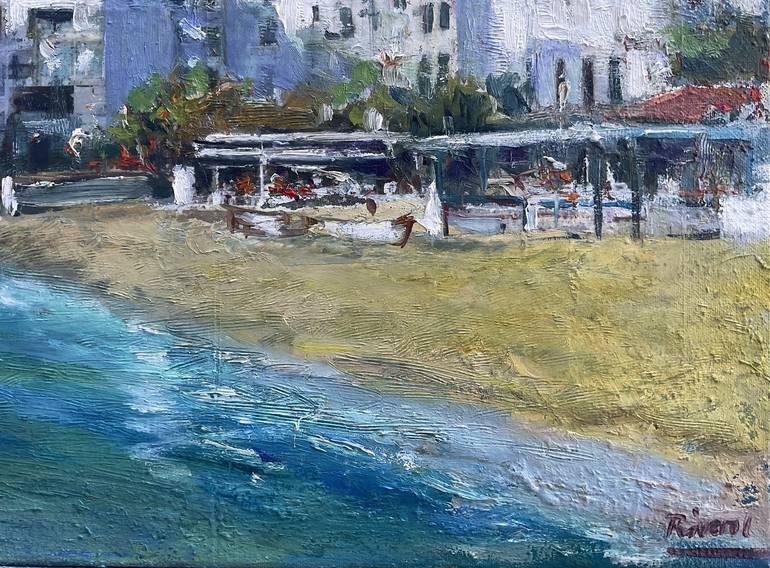 Original Impressionism Beach Painting by Anibal Riverol