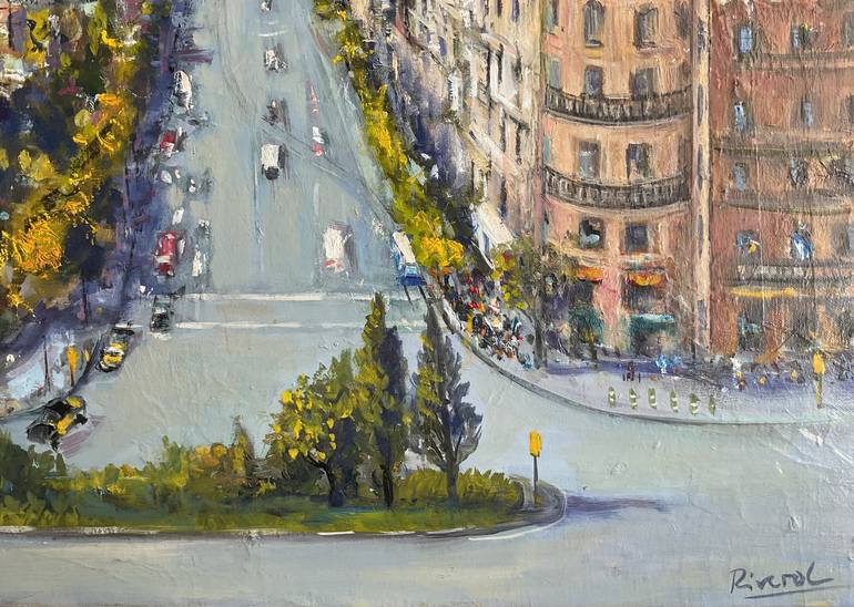 Original Impressionism Cities Painting by Anibal Riverol