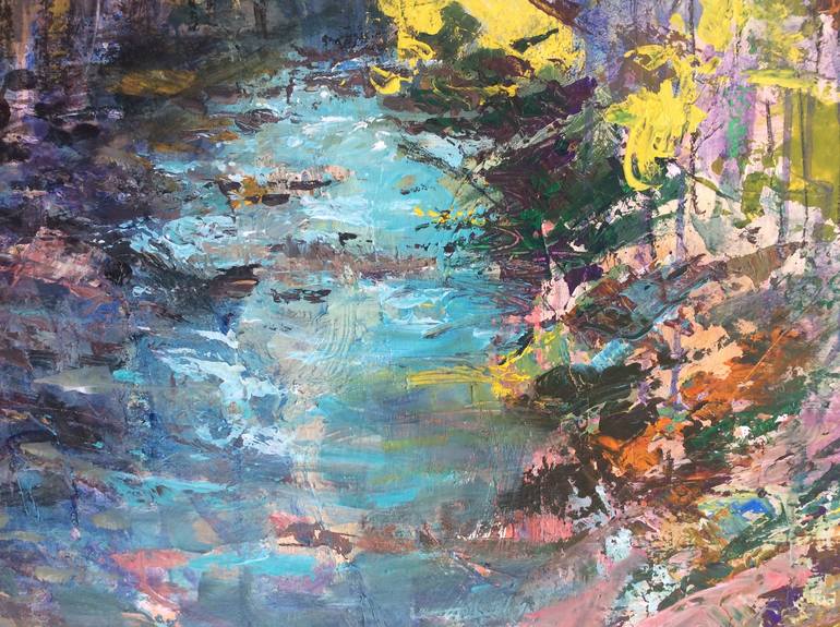 Original Abstract Expressionism Landscape Painting by Anibal Riverol