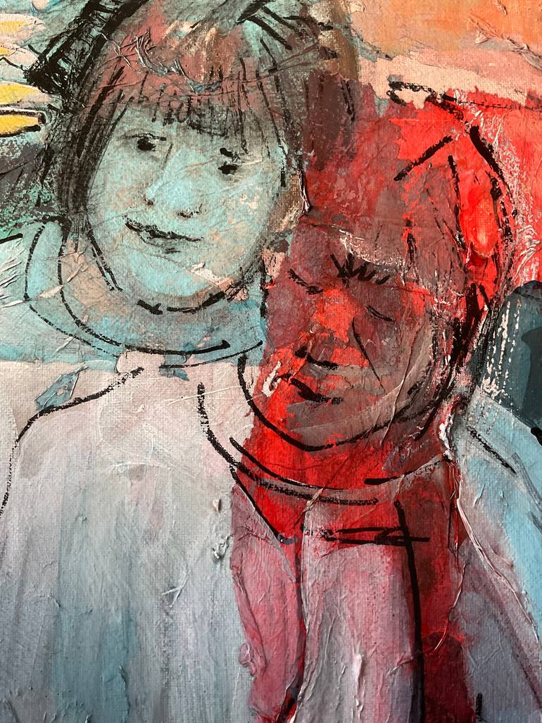 Original Expressionism Family Painting by Anibal Riverol