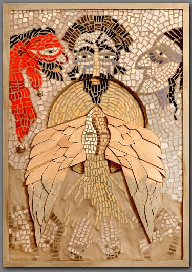 Original Illustration Classical mythology Sculpture by Sarka Mosaic Creation