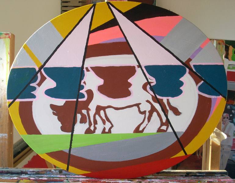 Original Pop Art Cows Painting by Susanne Boehm
