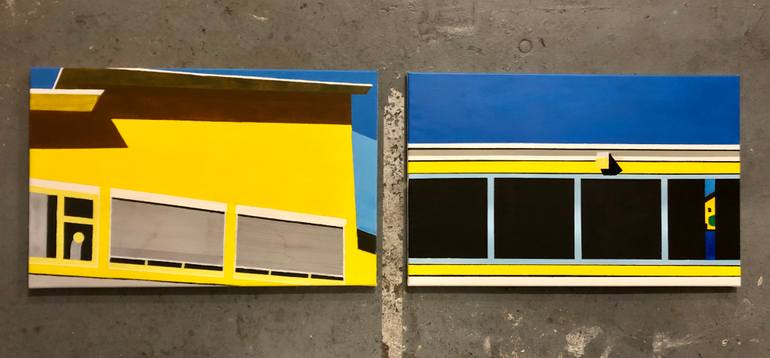 Original Minimalism Architecture Painting by Susanne Boehm