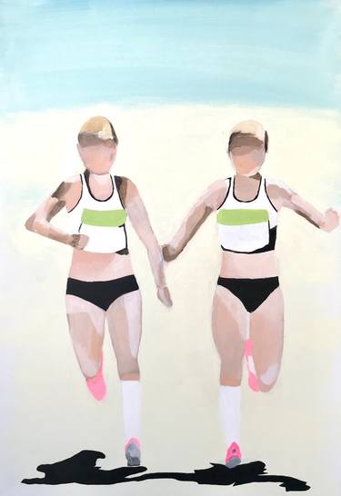 Original Figurative Sports Paintings by Susanne Boehm