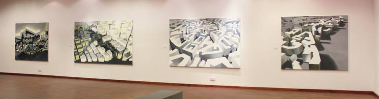 Original Abstract Geometric Painting by Ewa Pietrzak