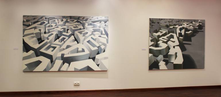 Original Abstract Geometric Painting by Ewa Pietrzak