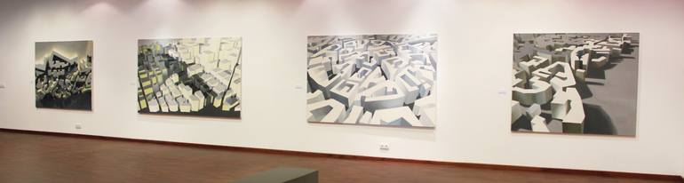 Original Abstract Geometric Painting by Ewa Pietrzak