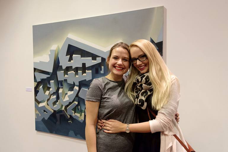Original Abstract Geometric Painting by Ewa Pietrzak