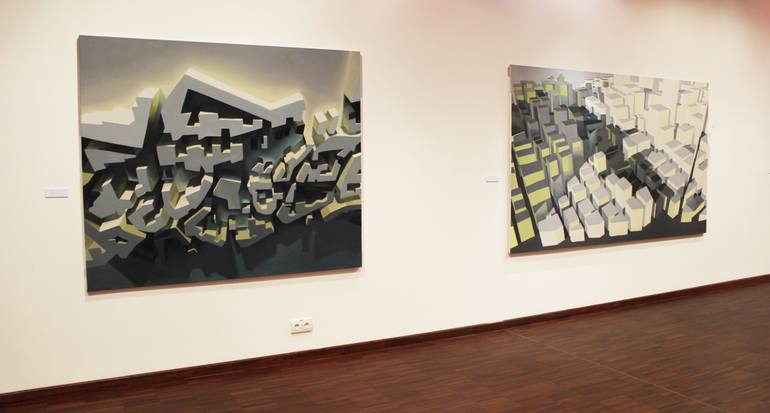 Original Abstract Geometric Painting by Ewa Pietrzak