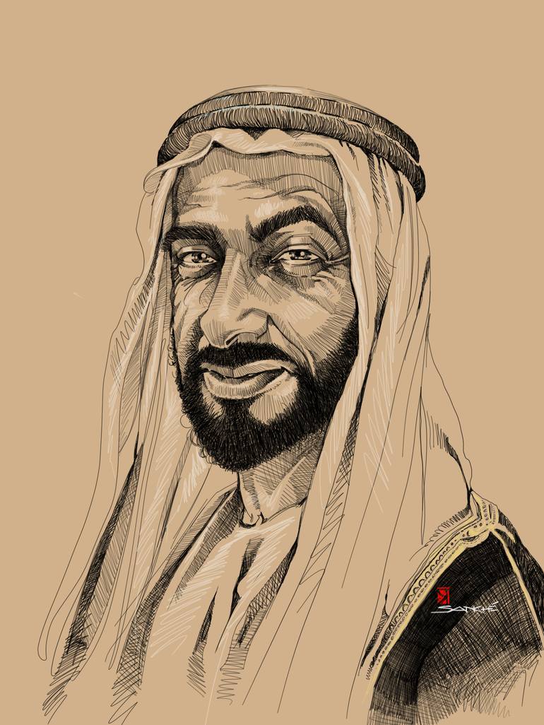 Year Of Sheikh Zayed Drawing By Prash Sankhe Saatchi Art 0971