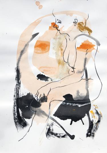 Original Figurative Nude Drawings by Roberto Torterolli