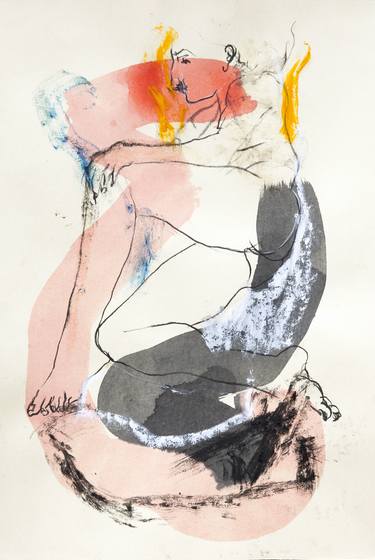 Original Expressionism Nude Drawings by Roberto Torterolli