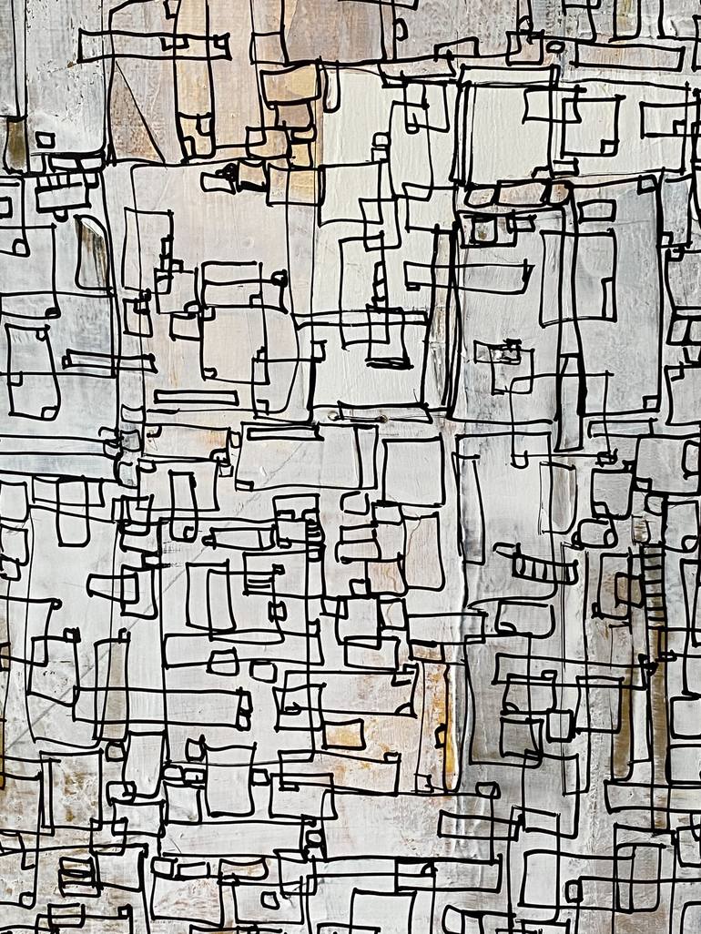 Original Abstract Cities Painting by Ivo Oranje