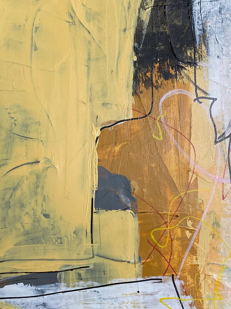 Composition in ochre, brown and gray Painting by Ivo Oranje Saatchi Art