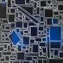 I worked on this painting for some time. Put it a away several times and than decided to paint it black and draw a city plan with white marker.
Again the Phthalo blue shines through the black and somehow radiates the painting. 
The painting is not framed, pictures taken with my Iphone11.