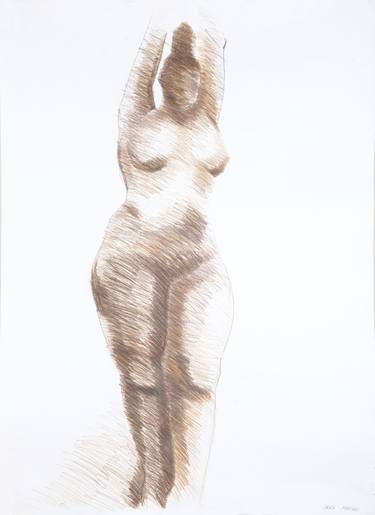 Original Figurative Nude Drawings by Marian Hara