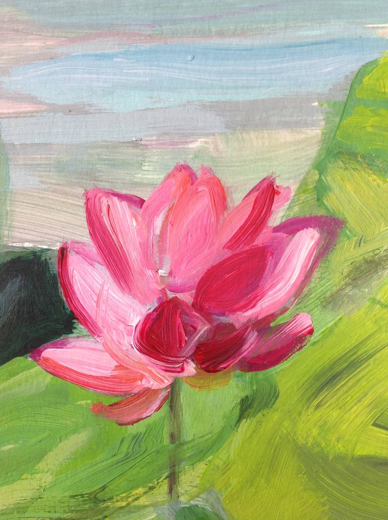 Original Color Field Painting Floral Painting by Anyck Alvarez Kerloch