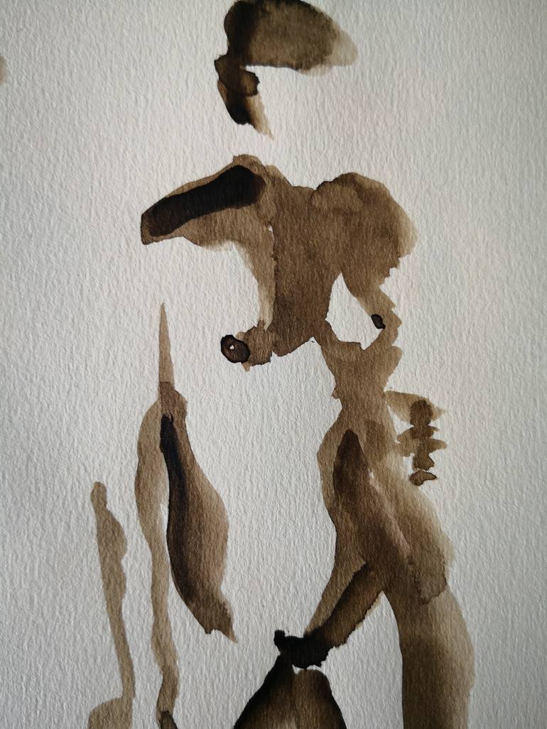 Original Black & White Nude Painting by Anyck Alvarez Kerloch