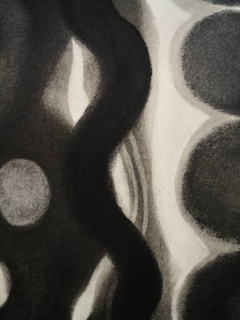 Original Black & White Abstract Drawing by Anyck Alvarez Kerloch