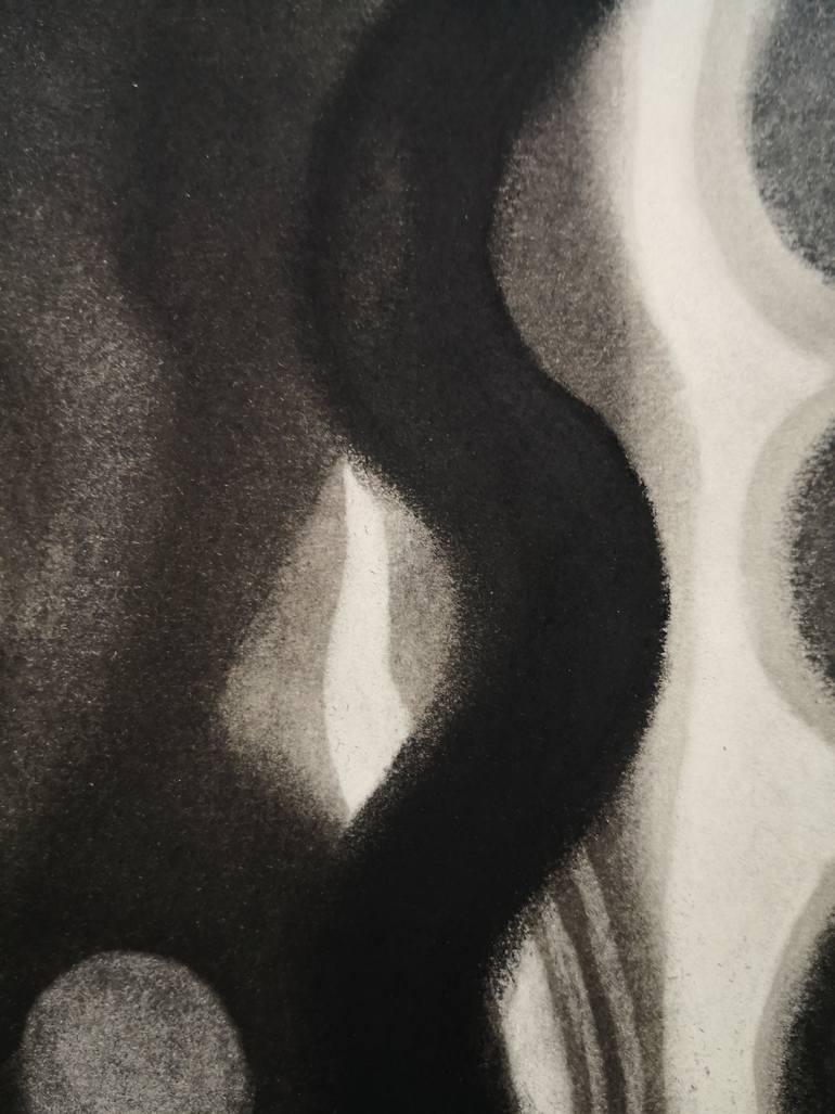 Original Black & White Abstract Drawing by Anyck Alvarez Kerloch