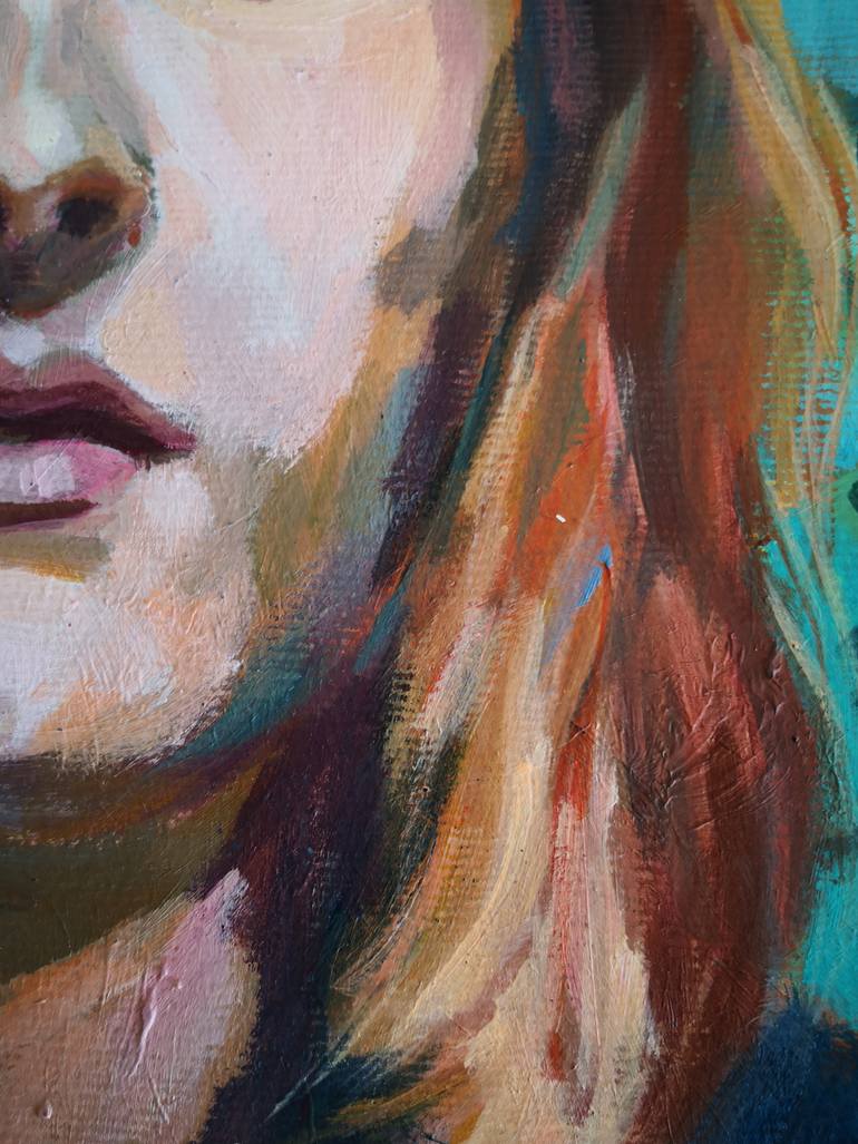 The Blue Sweater Painting by Anyck Alvarez Kerloch | Saatchi Art