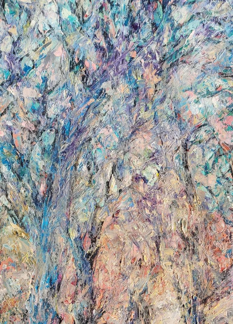 Original Impressionism Tree Painting by Lana Lazar