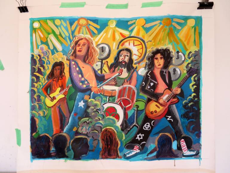 Original Pop Art People Painting by Stephen Abela