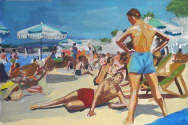 Print of Impressionism Beach Paintings by Stephen Abela