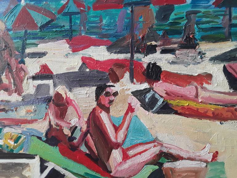 Original Beach Painting by Stephen Abela