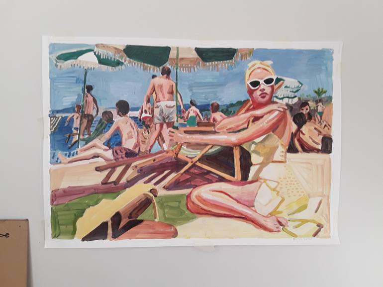 Original Beach Painting by Stephen Abela