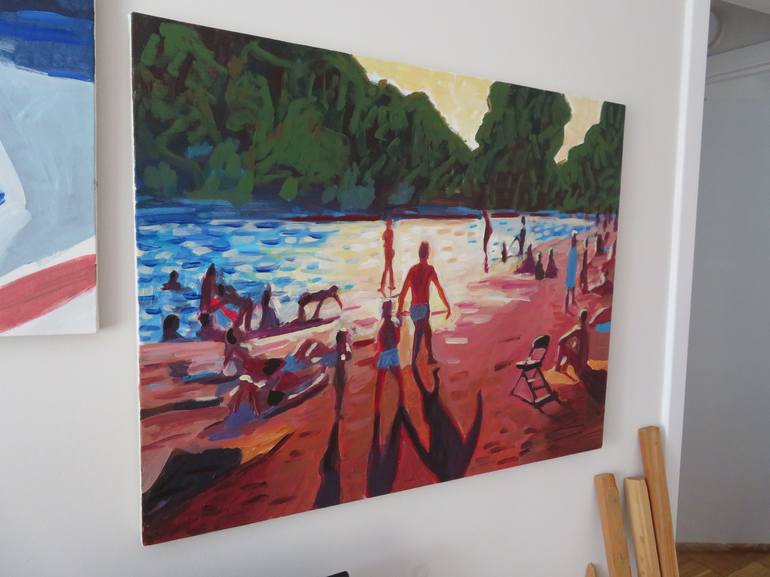 Original Figurative Beach Painting by Stephen Abela