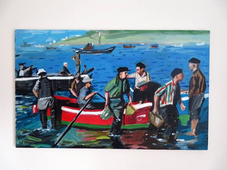 Original Figurative Boat Painting by Stephen Abela