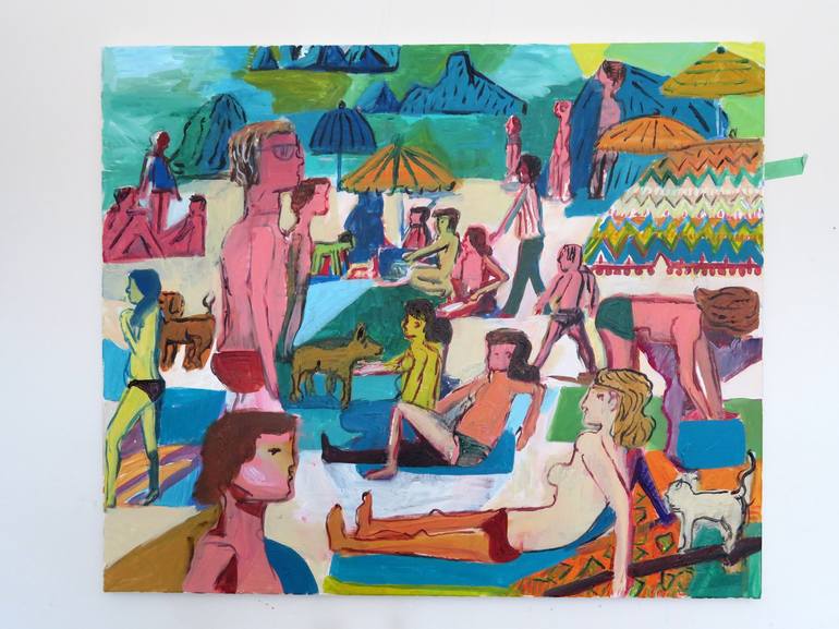 Original Beach Painting by Stephen Abela