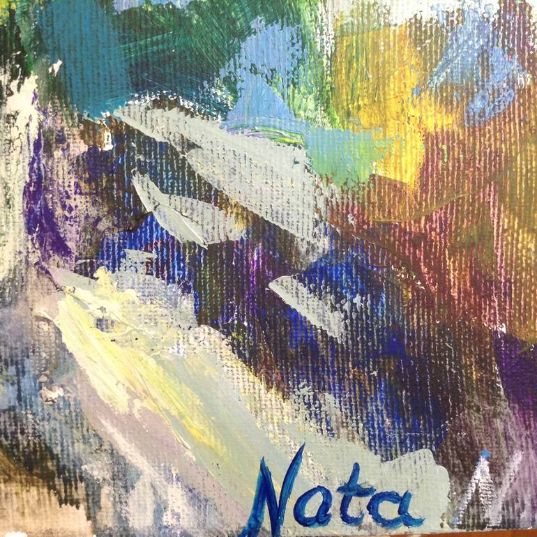 Original Impressionism Floral Painting by Nata New