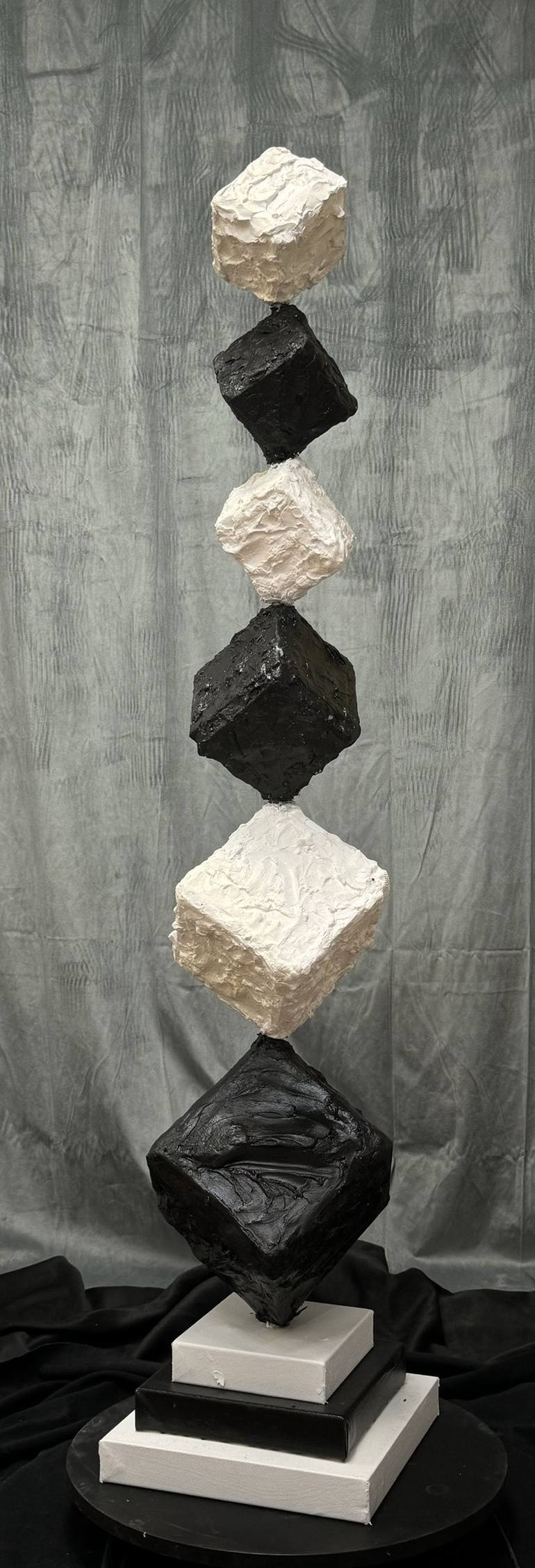 Original Black & White Abstract Sculpture by Joel Shapses