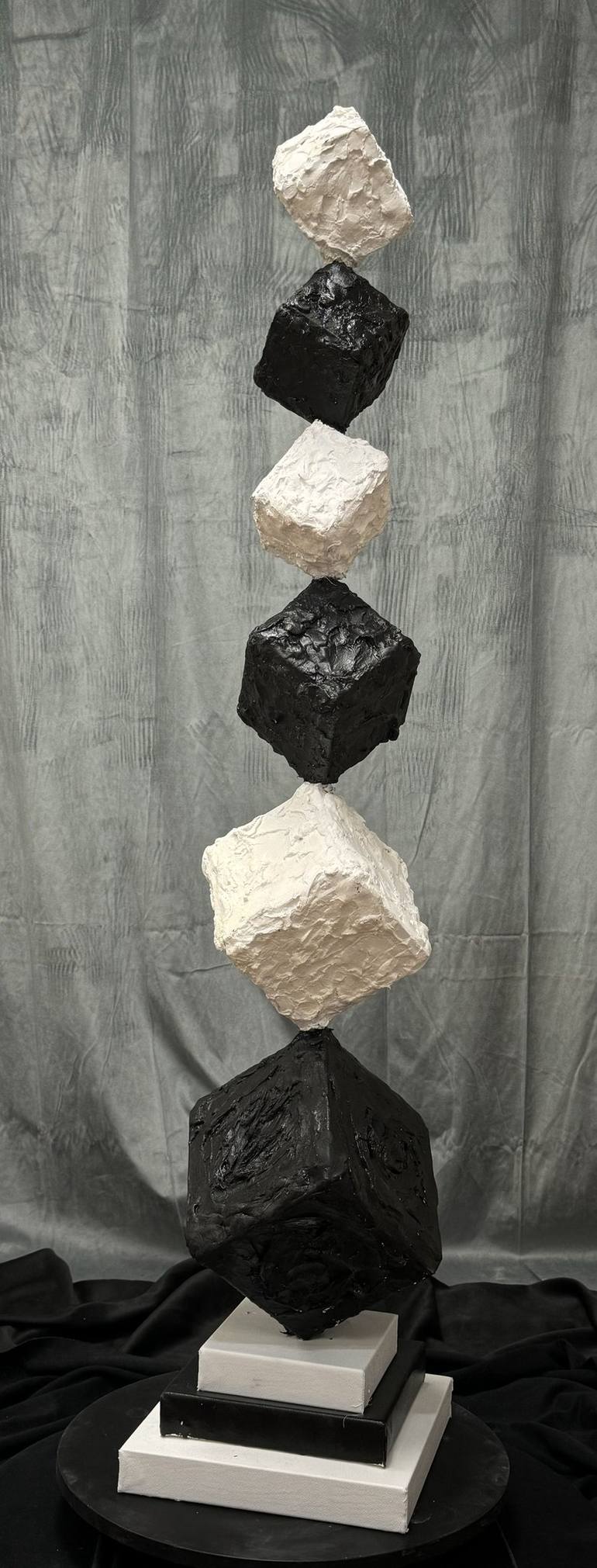 Original Black & White Abstract Sculpture by Joel Shapses